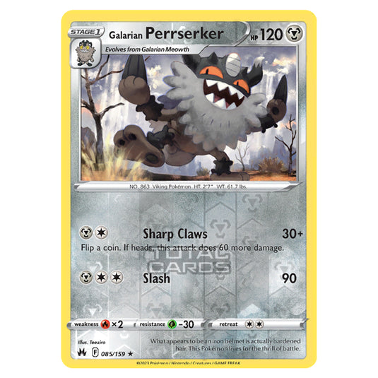 Pokemon - Sword & Shield - Crown Zenith - Galarian Perrserker - 85/159 - (Reverse Holo)