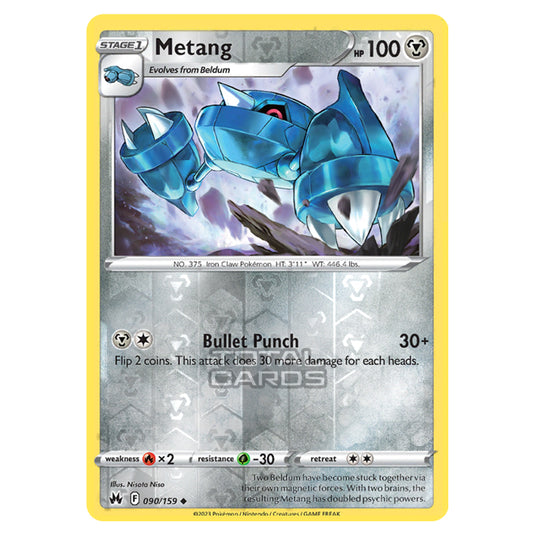 Pokemon - Sword & Shield - Crown Zenith - Metang - 90/159 - (Reverse Holo)