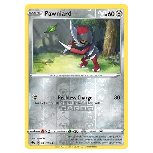 Pokemon - Sword & Shield - Crown Zenith - Pawniard - 91/159 - (Reverse Holo)