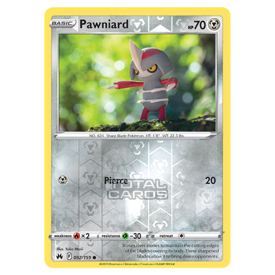 Pokemon - Sword & Shield - Crown Zenith - Pawniard - 92/159 - (Reverse Holo)