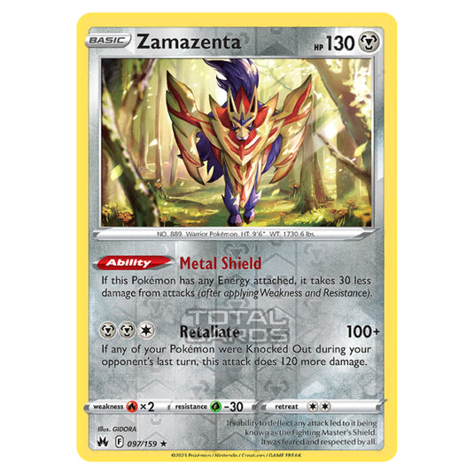 Pokemon - Sword & Shield - Crown Zenith - Zamazenta - 97/159 - (Reverse Holo)