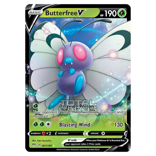 Pokemon - Sword & Shield - Darkness Ablaze - Butterfree-V - 001/189