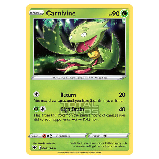 pokemon card prices darkness ablaze Pokemon - Sword & Shield - Darkness Ablaze - Carnivine
