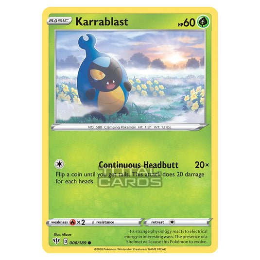 Pokemon - Sword & Shield - Darkness Ablaze - Karrablast - 008/189