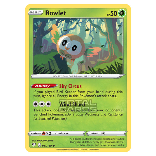 Pokemon - Sword & Shield - Darkness Ablaze - Rowlet - 011/189