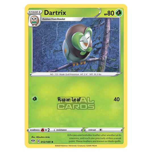 Pokemon - Sword & Shield - Darkness Ablaze - Dartrix - 012/189