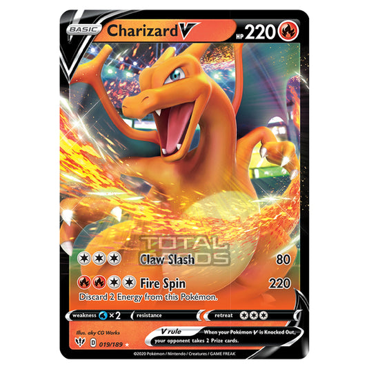 Pokemon - Sword & Shield - Darkness Ablaze - Charizard-V - 019/189 Pokemon - Sword & Shield - Darkness Ablaze - Charizard-V - 019/189