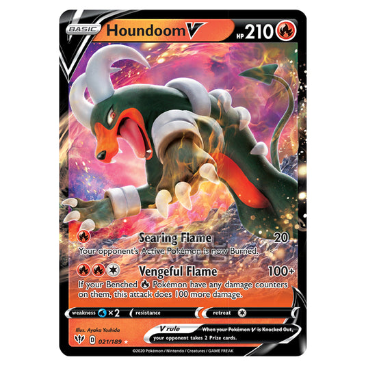 Pokemon - Sword & Shield - Darkness Ablaze - Houndoom-V - 021/189