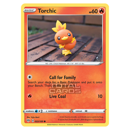 Pokemon - Sword & Shield - Darkness Ablaze - Torchic - 022/189