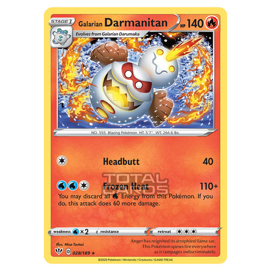 Pokemon - Sword & Shield - Darkness Ablaze - Galarian Darmanitan - 028/189