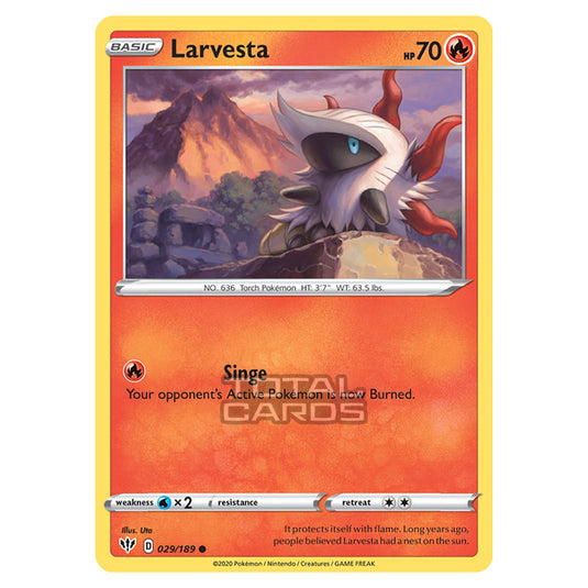 Pokemon - Sword & Shield - Darkness Ablaze - Larvesta - 029/189