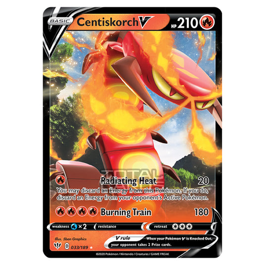 Pokemon - Sword & Shield - Darkness Ablaze - Centiskorch-V - 033/189