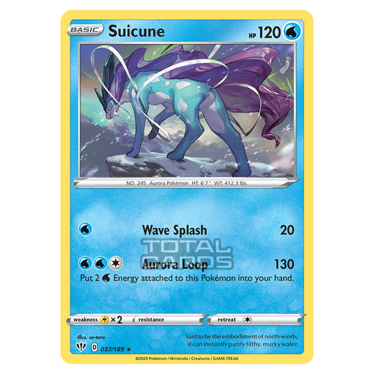 Pokemon - Sword & Shield - Darkness Ablaze - Suicune - 037/189