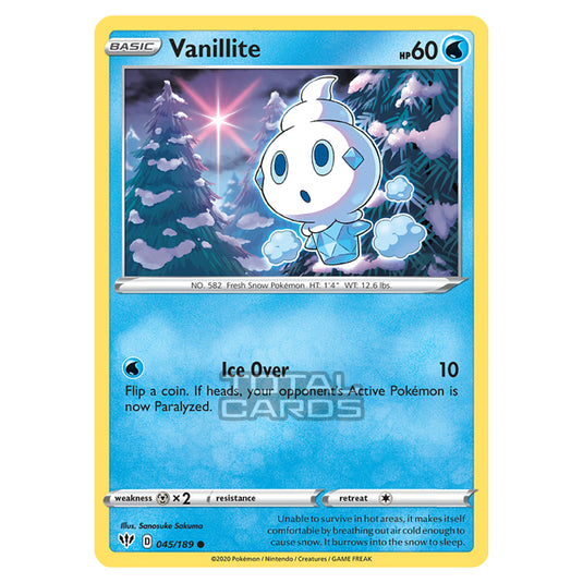 Pokemon - Sword & Shield - Darkness Ablaze - Vanillite - 045/189