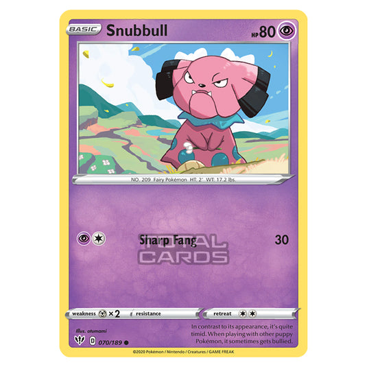 Pokemon - Sword & Shield - Darkness Ablaze - Snubbull - 070/189