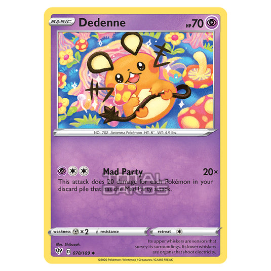 Pokemon - Sword & Shield - Darkness Ablaze - Dedenne - 078/189