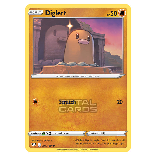 Pokemon - Sword & Shield - Darkness Ablaze - Diglett - 084/189