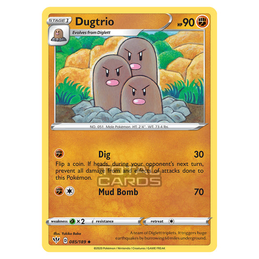 Pokemon - Sword & Shield - Darkness Ablaze - Dugtrio - 085/189