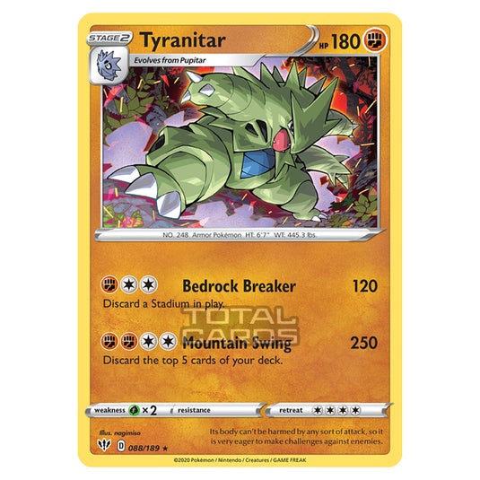 Pokemon - Sword & Shield - Darkness Ablaze - Tyranitar - 088/189