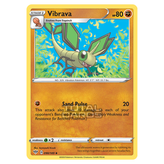 Pokemon - Sword & Shield - Darkness Ablaze - Vibrava - 090/189