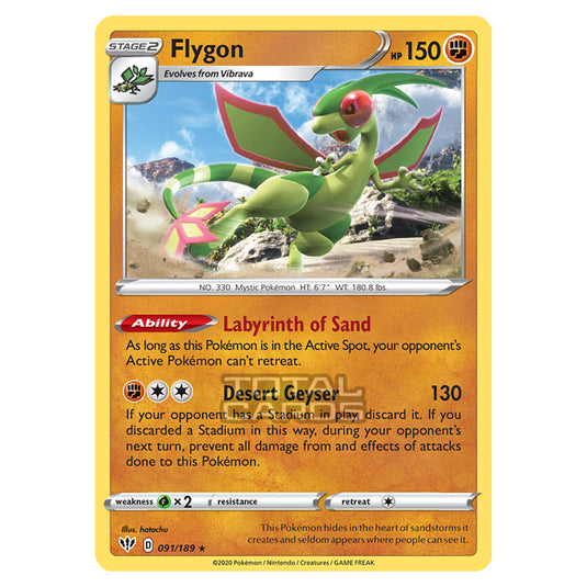 Pokemon - Sword & Shield - Darkness Ablaze - Flygon - 091/189