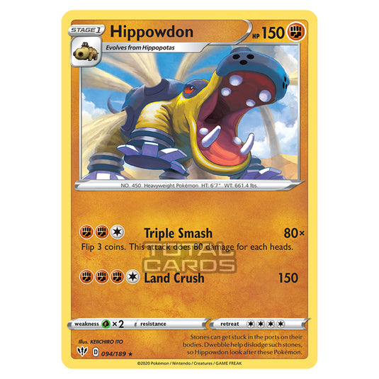 Pokemon - Sword & Shield - Darkness Ablaze - Hippowdon - 094/189