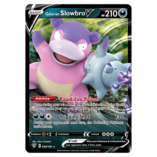 Pokemon - Sword & Shield - Darkness Ablaze - Galarian Slowbro-V - 099/189