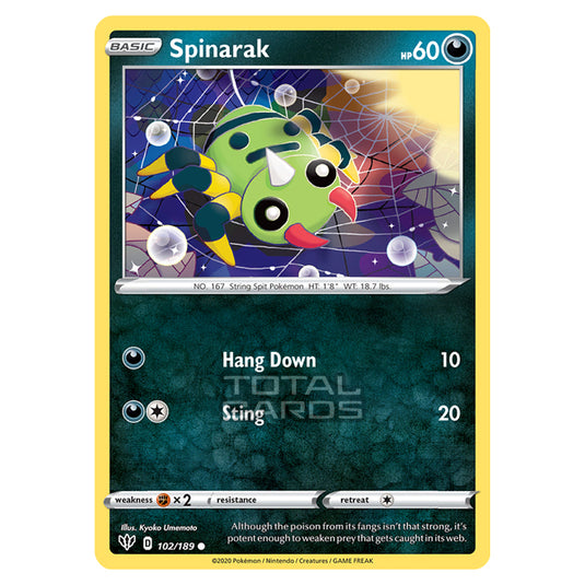 Pokemon - Sword & Shield - Darkness Ablaze - Spinarak - 102/189