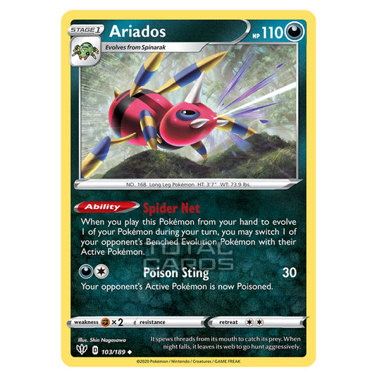 Pokemon - Sword & Shield - Darkness Ablaze - Ariados - 103/189