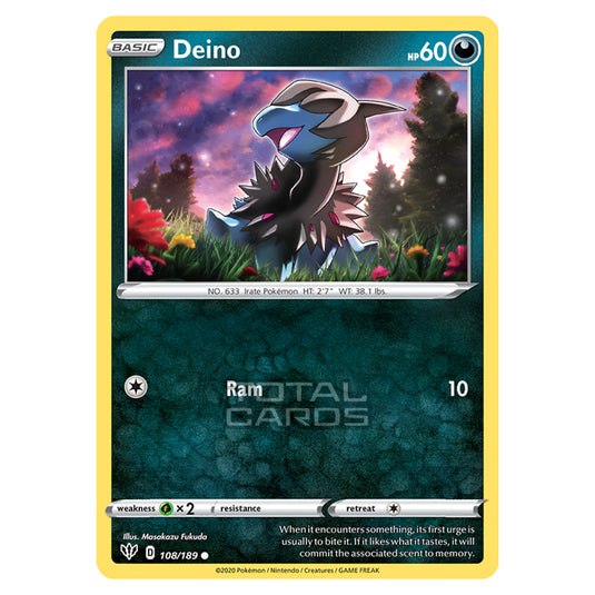 Pokemon - Sword & Shield - Darkness Ablaze - Deino - 108/189