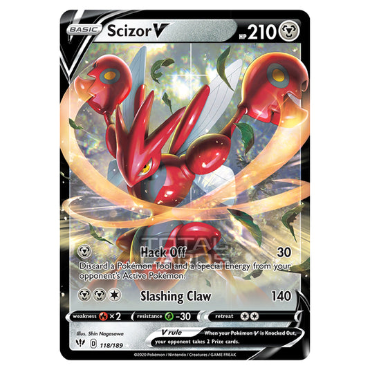 Pokemon - Sword & Shield - Darkness Ablaze - Scizor-V - 118/189