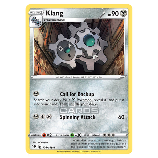 Pokemon - Sword & Shield - Darkness Ablaze - Klang - 126/189