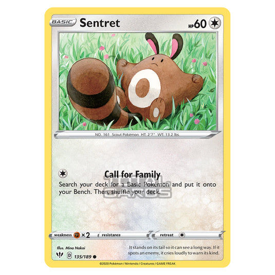 Pokemon - Sword & Shield - Darkness Ablaze - Sentret - 135/189