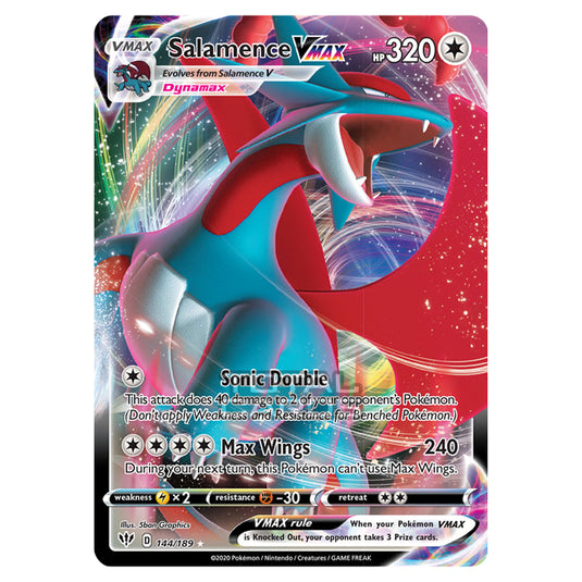 Pokemon - Sword & Shield - Darkness Ablaze - Salamence-VMAX - 144/189