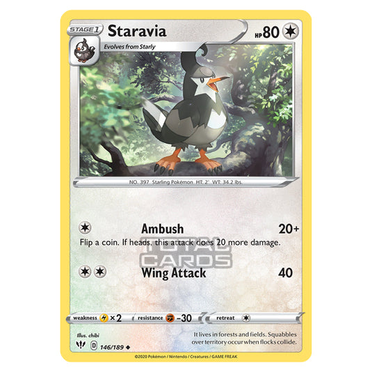 Pokemon - Sword & Shield - Darkness Ablaze - Staravia - 146/189