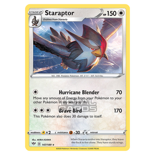 Pokemon - Sword & Shield - Darkness Ablaze - Staraptor - 147/189