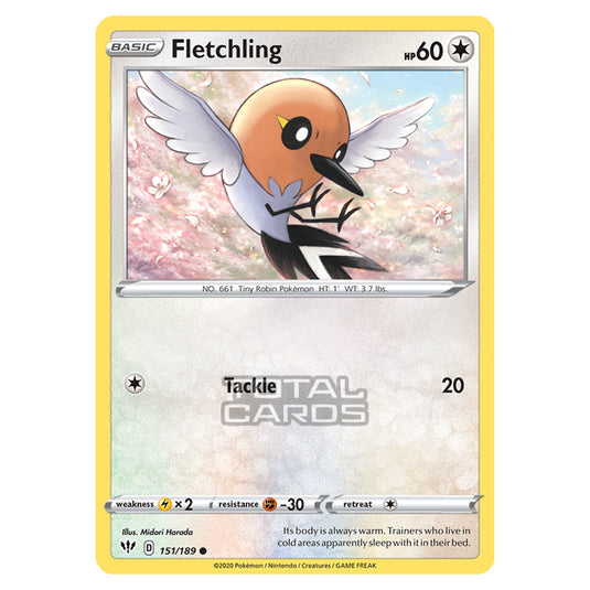 Pokemon - Sword & Shield - Darkness Ablaze - Fletchling - 151/189