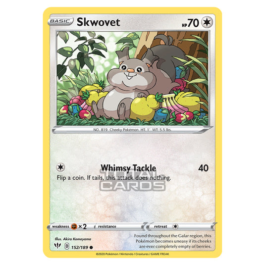 Pokemon - Sword & Shield - Darkness Ablaze - Skwovet - 152/189