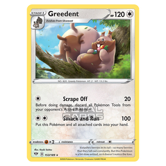 Pokemon - Sword & Shield - Darkness Ablaze - Greedent - 153/189