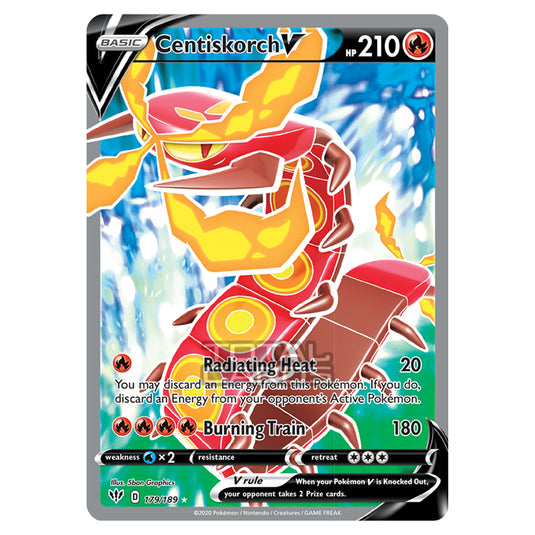 Pokemon - Sword & Shield - Darkness Ablaze - Centiskorch-V - 179/189