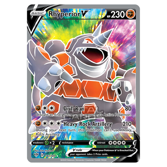 Pokemon - Sword & Shield - Darkness Ablaze - Rhyperior-V - 181/189