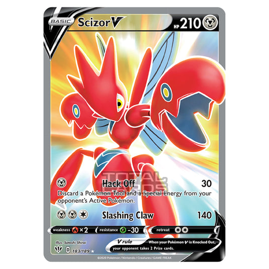 Pokemon - Sword & Shield - Darkness Ablaze - Scizor-V - 183/189