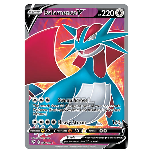 Pokemon - Sword & Shield - Darkness Ablaze - Salamence-V - 185/189