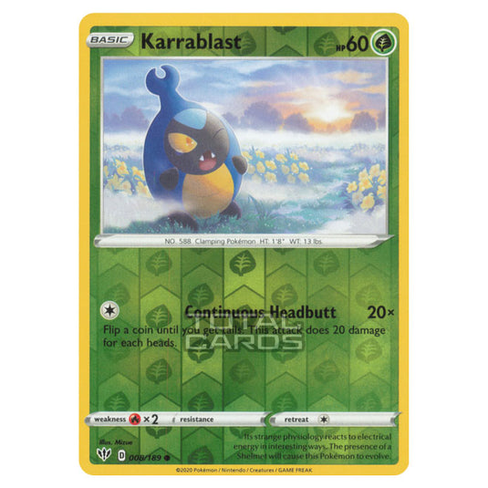 Pokemon - Sword & Shield - Darkness Ablaze - Karrablast - 008/189 - (Reverse Holo)