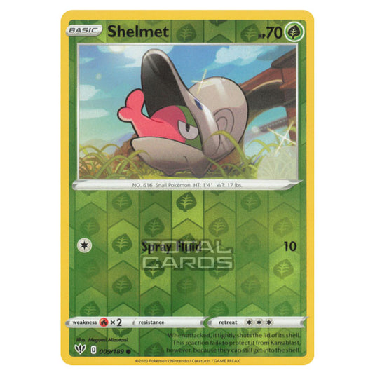 Pokemon - Sword & Shield - Darkness Ablaze - Shelmet - 009/189 - (Reverse Holo)