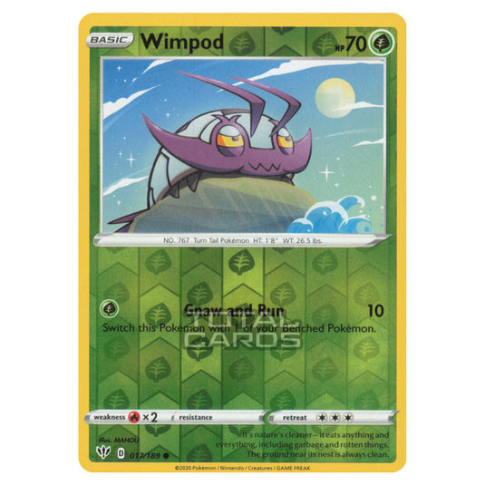 Pokemon - Sword & Shield - Darkness Ablaze - Wimpod - 017/189 - (Reverse Holo)