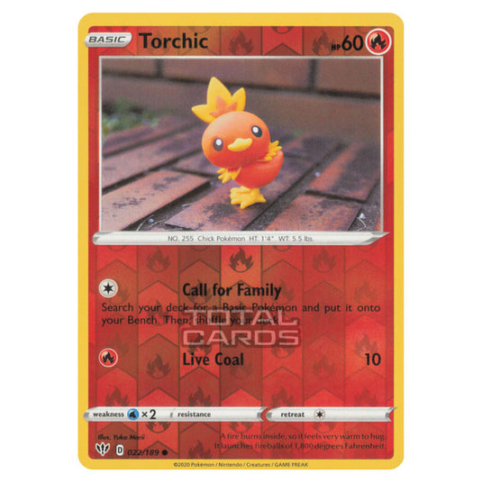 Pokemon - Sword & Shield - Darkness Ablaze - Torchic - 022/189 - (Reverse Holo)