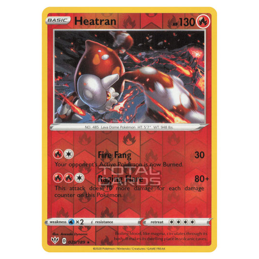 Pokemon - Sword & Shield - Darkness Ablaze - Heatran - 025/189 - (Reverse Holo)