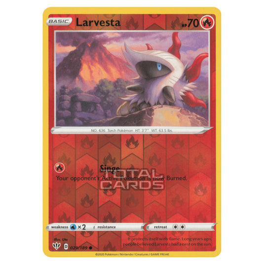 Pokemon - Sword & Shield - Darkness Ablaze - Larvesta - 029/189 - (Reverse Holo)