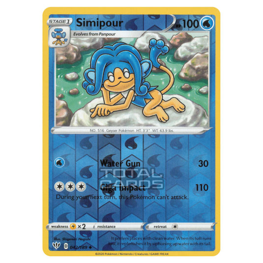 Pokemon - Sword & Shield - Darkness Ablaze - Simipour - 042/189 - (Reverse Holo)